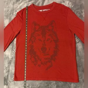 Mens Mossimo Supply Co Red Wolf Long Sleeve Top Size XL